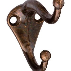National Hardware 2.75 in. L Antique Brass Gold Zinc Coat/Hat Hook 35 lb. cap. 2 pk