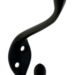 National Hardware 4.59 in. L Oil Rubbed Bronze Black Zinc Heavy Duty Garment Hook 35 lb. cap. 1 pk