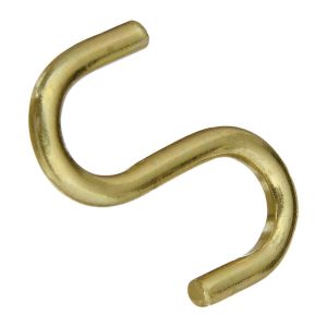 National Hardware Gold Solid Brass 1 in. L Open S-Hook 1 pk