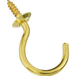 National Hardware Gold Solid Brass Cup Hook 15 lb 1 pk