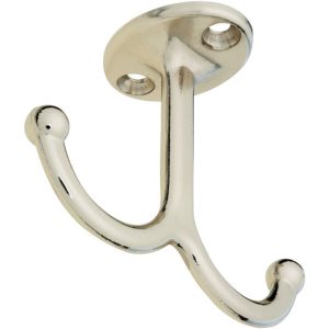 National Hardware Nickel Silver Zinc Die-Cast Undershelf Coat Hook 35 lb. cap. 1 pk