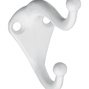 National Hardware 2.75 in. L White Zinc Die-Cast Coat/Hat Hook 1 pk