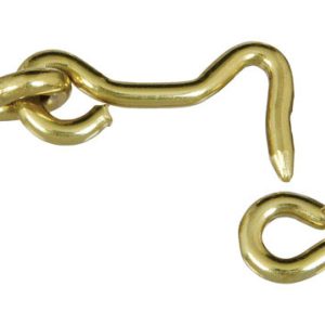 National Hardware Gold Solid Brass 1-1/2 in. L Hook and Eye 1 pk