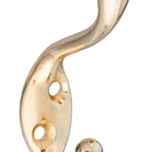 National Hardware 3.3 in. L Brass Gold Zinc Heavy Duty Garment Hook 75 lb. cap. 1 pk