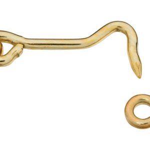 National Hardware Gold Solid Brass 2 in. L Hook and Eye 1 pk