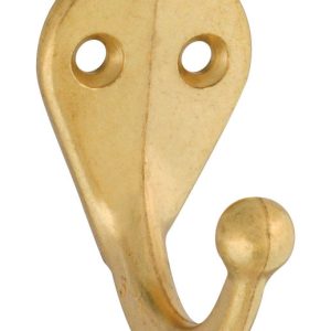 National Hardware 6.4 in. L Brass Gold Zinc Die-Cast Clothes Hook 35 lb. cap. 1 pk