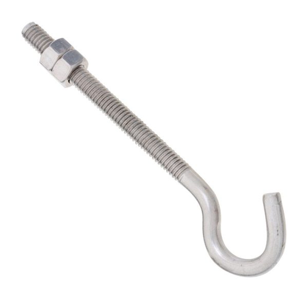 National Hardware Zinc-Plated Silver Steel 5 in. L Hook Bolt 1 pk
