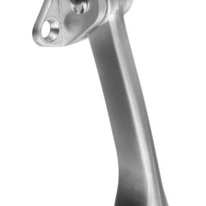 National Hardware Zinc w/Rubber Tip Satin Chrome Silver Kick-Down Door Holder Mounts to door