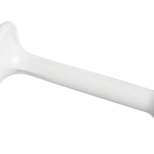 National Hardware 3 in. L Zinc w/Rubber Tip White Rigid Door Stop Mounts to wall