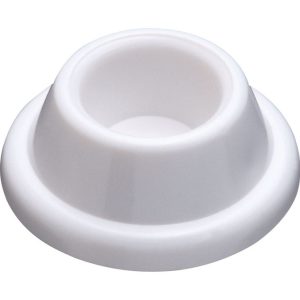 National Hardware Plastic White Wall Door Stop Mounts to wall 1.9 in.