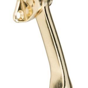 National Hardware 4 in. L Zinc w/Rubber Tip Brass Gold Door Stop Mounts to door