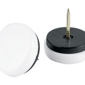Shepherd Hardware White 1-1/8 in. Nail-On Plastic Cushioned Glide 4 pk