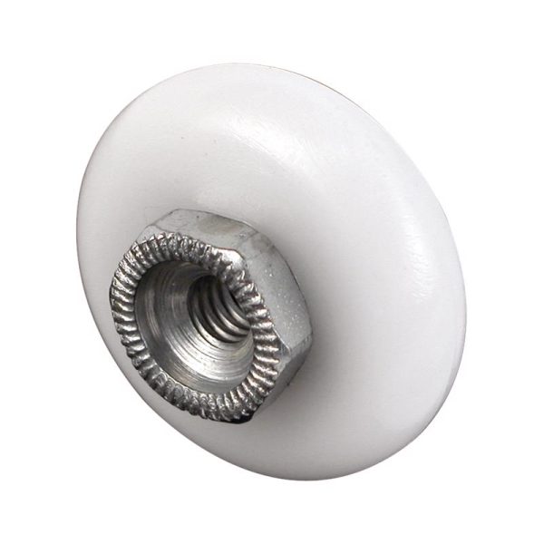 Prime-Line 3/4 in. D X 1/4 in. L White Plastic/Steel Tub Enclosure Roller 2 pk