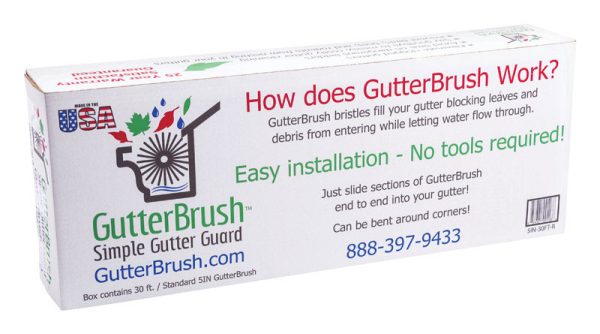 GutterBrush 4.3 in. W X 3 ft. L Black Polypropylene/Steel Gutter Guard