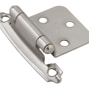 Amerock 1-3/4 in. W X 2-3/4 in. L Satin Nickel Silver Steel Self-Closing Hinge 2 pk