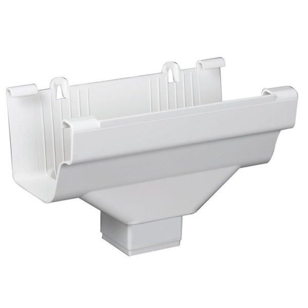 Amerimax 5 in. W X 9 in. L White Vinyl Traditional Gutter Drop Outlet