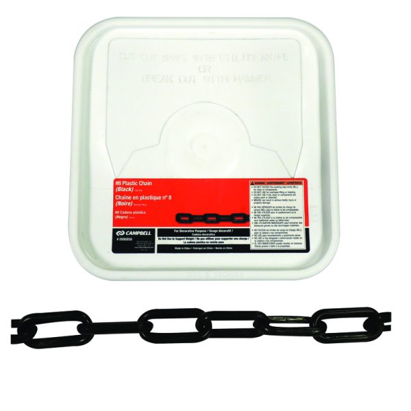 Campbell 8 Black Plastic Decorative Chain 0.29 in. D 1.5 in.