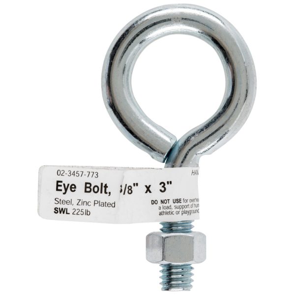 Hampton 3/8 in. X 2-3/4 in. L Zinc-Plated Steel Eyebolt Nut Included