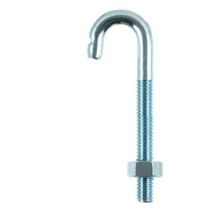 Hampton Medium Zinc-Plated Silver Zinc 0.8125 in. L J-Bolt 175 lb 1 pk
