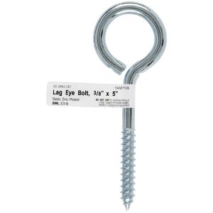 Hampton 7/16 in. X 5 in. L Zinc-Plated Steel Lag Thread Eyebolt Nut Included