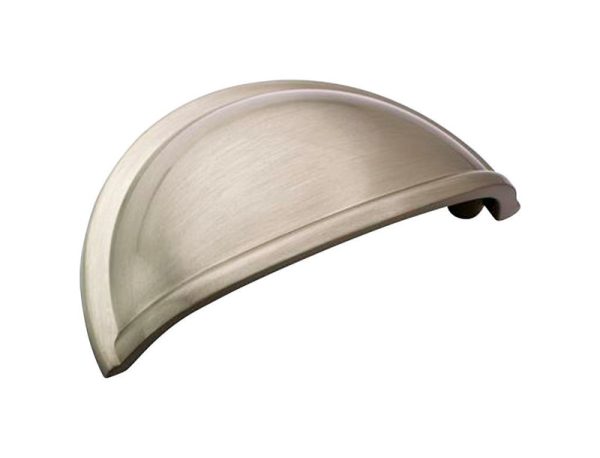 Amerock Traditional Half Oval Cabinet Pull Cup 3 in. Satin Nickel 1 pk