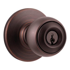 Kwikset Polo Venetian Bronze Entry Knobs 1-3/4 in.