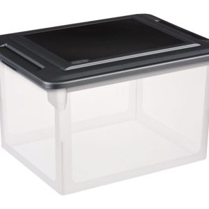 Sterilite 4.4 cu ft Black/Clear Storage Unit 11 in. H X 14 in. W X 18.5 in. D Stackable