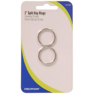 Hillman 1 in. D Tempered Steel Silver Split Rings/Cable Rings Key Ring