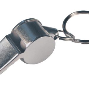Hillman Metal/Plastic Silver Whistle Key Chain