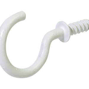Hillman Large White Metal 7/8 in. L Cup Hook 1 lb 8 pk