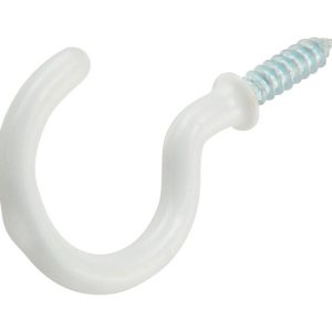 Ook Small Vinyl Coated White Steel 7/8 in. L Cup Hook 1 lb 1 pk