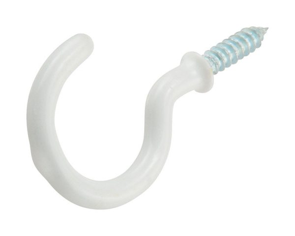 Ook Small Vinyl Coated White Steel 7/8 in. L Cup Hook 1 lb 1 pk
