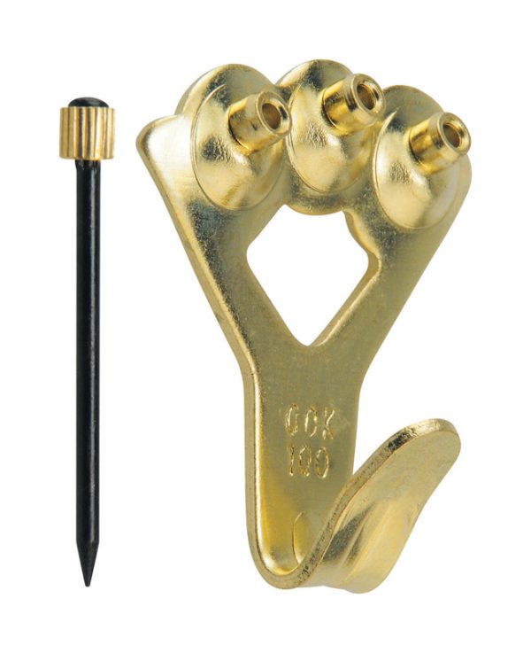 Hillman OOK Brass-Plated Blue Picture Hanger 100 lb 1 pk
