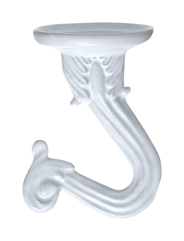 Ook Medium White Steel 1-1/2 in. L Swag Hook 30 lb 2 pk