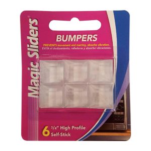 Magic Sliders Vinyl Self Adhesive Bumper Pads Clear Square 3/4 in. W X 3/4 in. L 6 pk