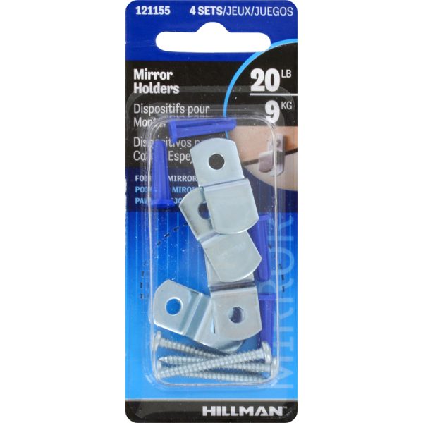 Hillman AnchorWire Metallic Mirror Holder Kit 4 pk