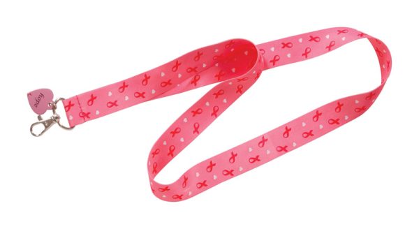Hillman Breast Cancer Awareness Polyester Multicolored Decorative Key Chain Lanyard