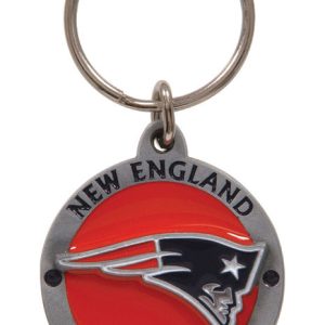 Hillman New England Patriots Metal Silver Decorative Key Chain