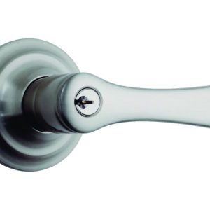 Brinks Push Pull Rotate Harper Satin Nickel Entry Lever KW1 1.75 in.