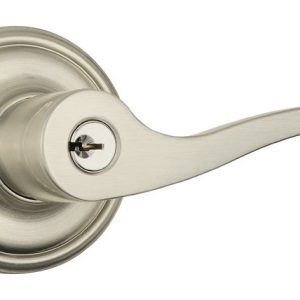 Brinks Push Pull Rotate Glenshaw Satin Nickel Entry Lever KW1 1.75 in.