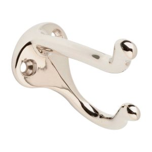 Ives Medium Bright Chrome Solid Brass 1-1/4 in. L Coat/Hat Hook 35 lb 1 pk