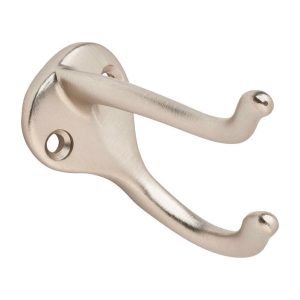 Ives Medium Satin Nickel Aluminum 1-1/4 in. L Coat/Hat Hook 35 lb 1 pk