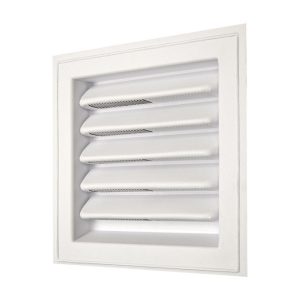 Master Flow 12 in. W X 12 in. L White Plastic Wall Louver