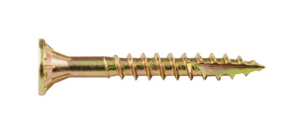 Screw Products No. 8 X 1-1/4 in. L Star Yellow Zinc-Plated Wood Screws 5 lb lb 1143 pk