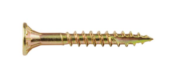 Screw Products No. 8 X 1-1/4 in. L Star Yellow Zinc-Plated Wood Screws 1 lb lb 229 pk