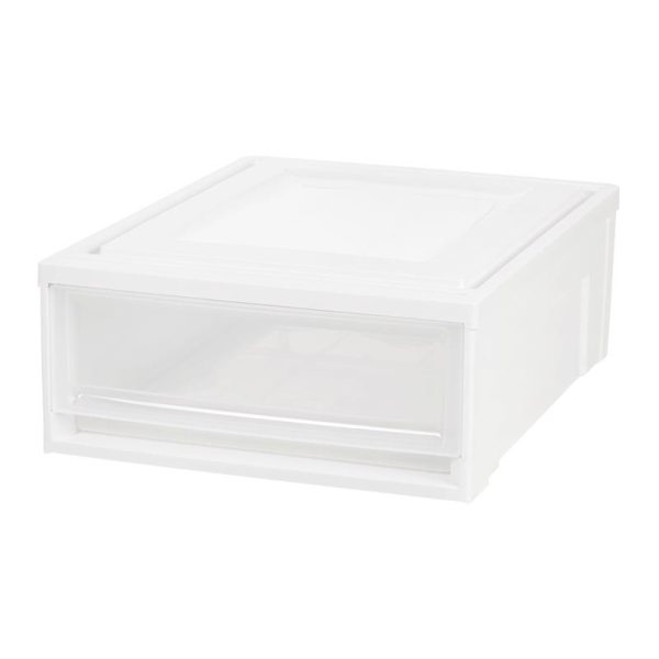 IRIS 22 qt White Drawer 7 in. H X 15.75 in. W X 19.63 in. D Stackable
