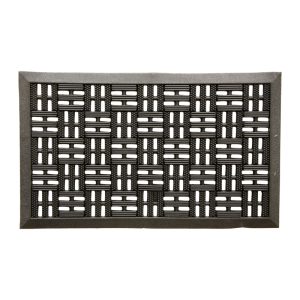 Sports Licensing Solutions 30 in. L X 18 in. W Black Trellis Scraper Rubber Door Mat