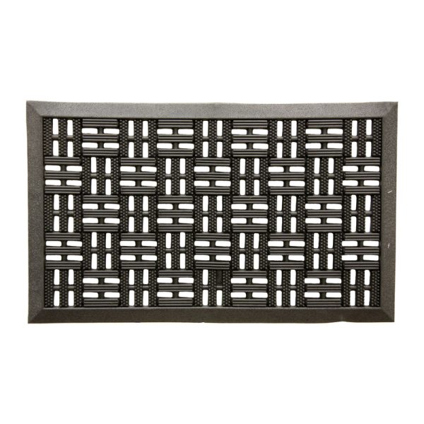 Sports Licensing Solutions 30 in. L X 18 in. W Black Trellis Scraper Rubber Door Mat