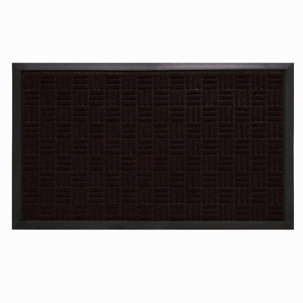 Sports Licensing Solutions 36 in. L X 24 in. W Brown Parquet Rubber Door Mat