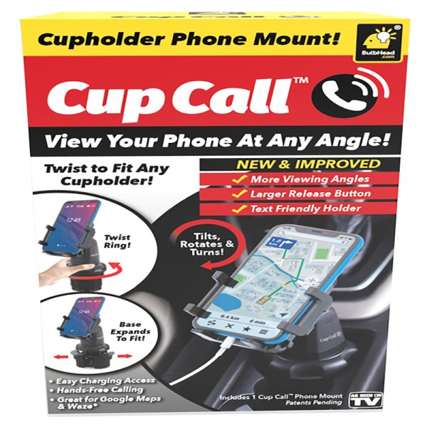 Bulbhead Cup Call Cell Phone Holder Plastic 1 pk